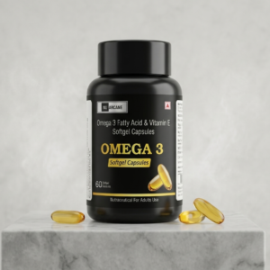 NuArcane Omega 3 Fish Oil & Vitamin E – 60 Softgel Capsules | EPA 225mg & DHA 150mg | Heart, Brain & Eye Support
